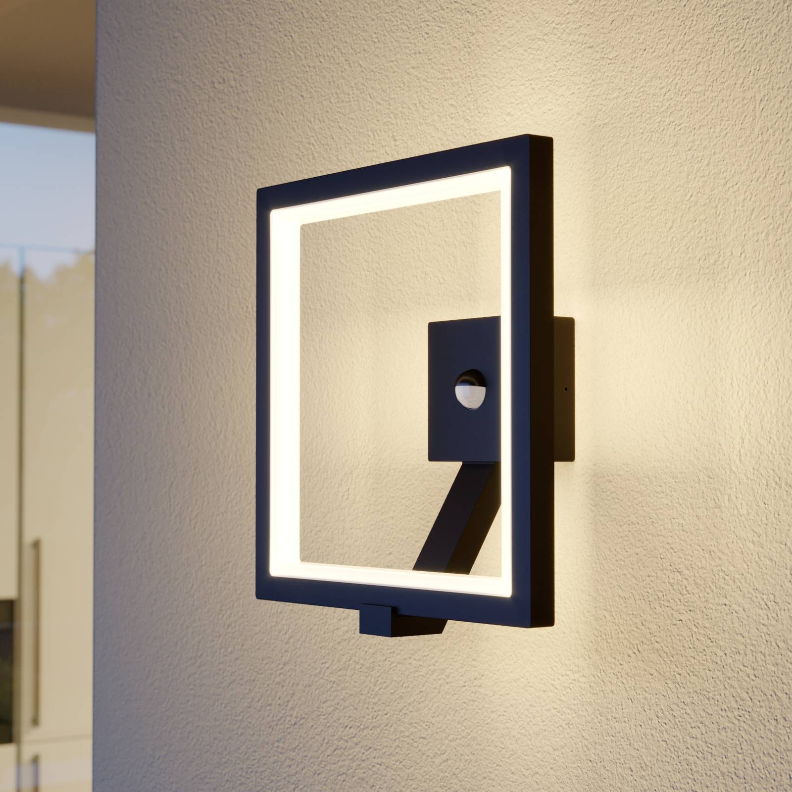 LED-Außenwandlampe Square, graphitgrau, mit Sensor günstig online kaufen