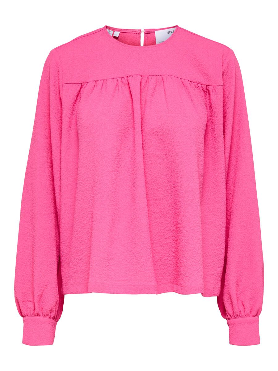 SELECTED Ballonärmel- Bluse Damen Pink günstig online kaufen