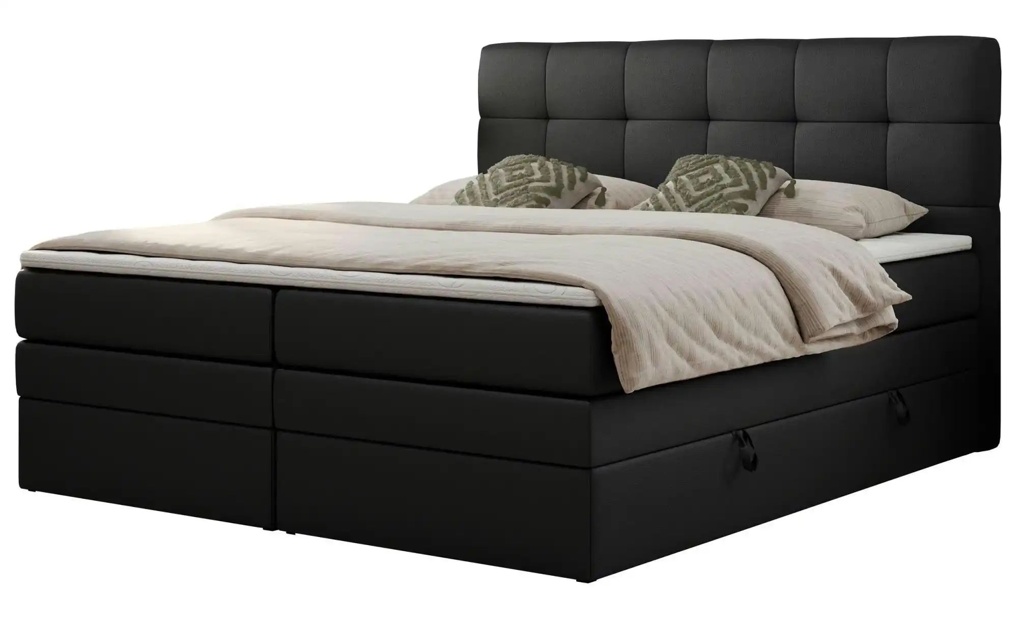 Boxspringbett 180x200 Grau   ¦ schwarz ¦ Maße (cm): B: 200 H: 110 Betten > günstig online kaufen