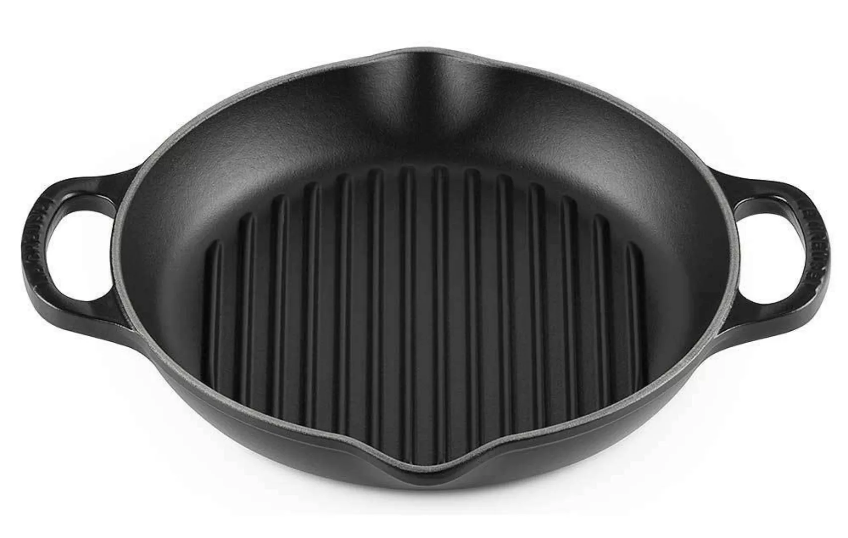 Le Creuset Grillpfanne Signature Rund mit 2 Griffen Gusseisen Schwarz 25cm günstig online kaufen