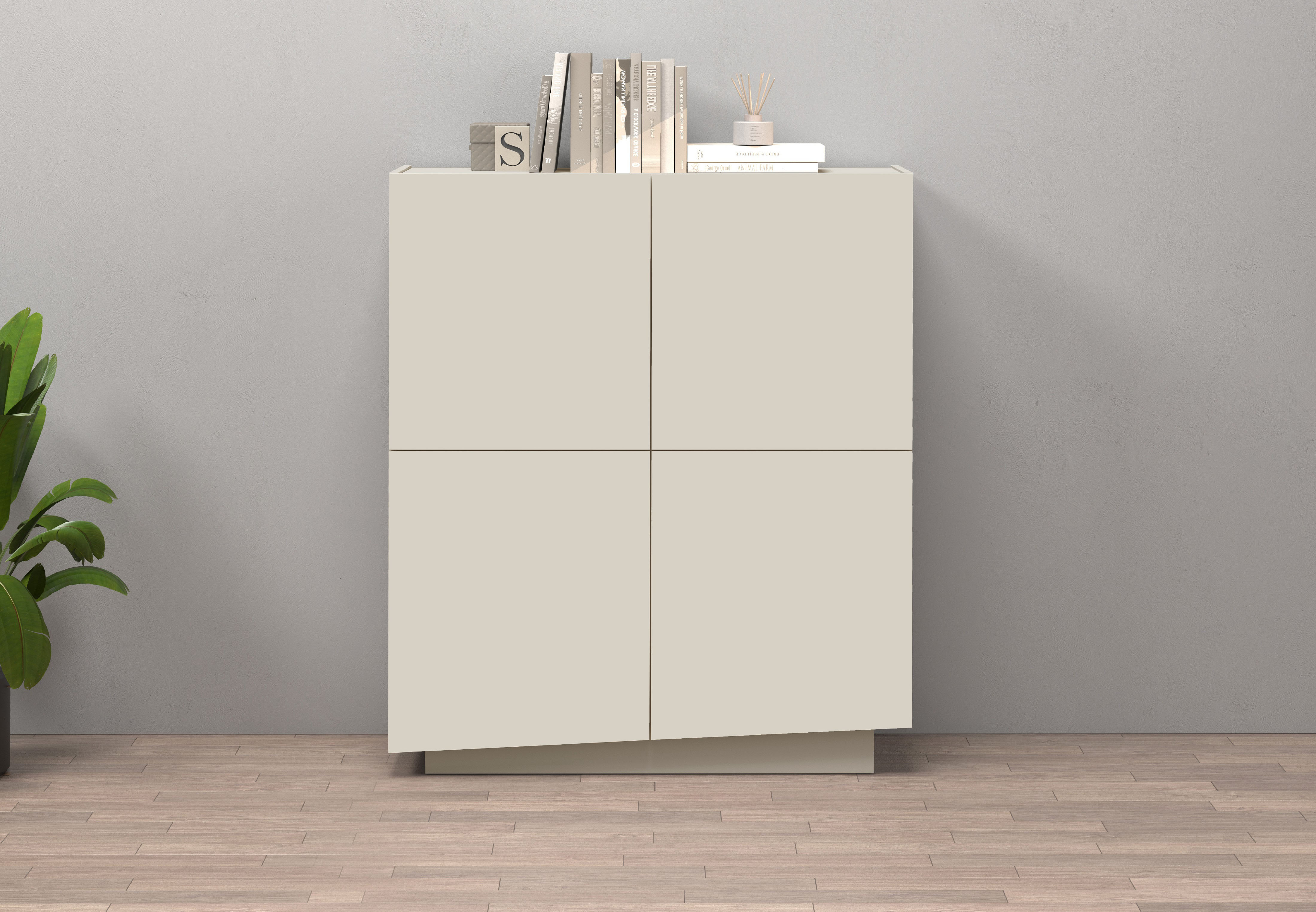 INOSIGN Highboard "VELA, Highboard, Höhe 120 cm,Design mit schrägen Türen", günstig online kaufen