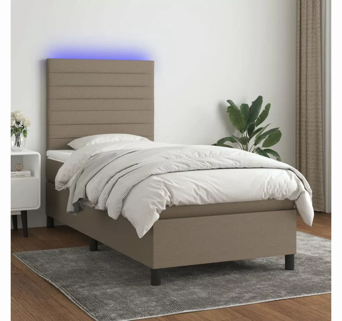 vidaXL Boxspringbett Bett Boxspringbett mit Matratze & LED Stoff (80 x 200 günstig online kaufen