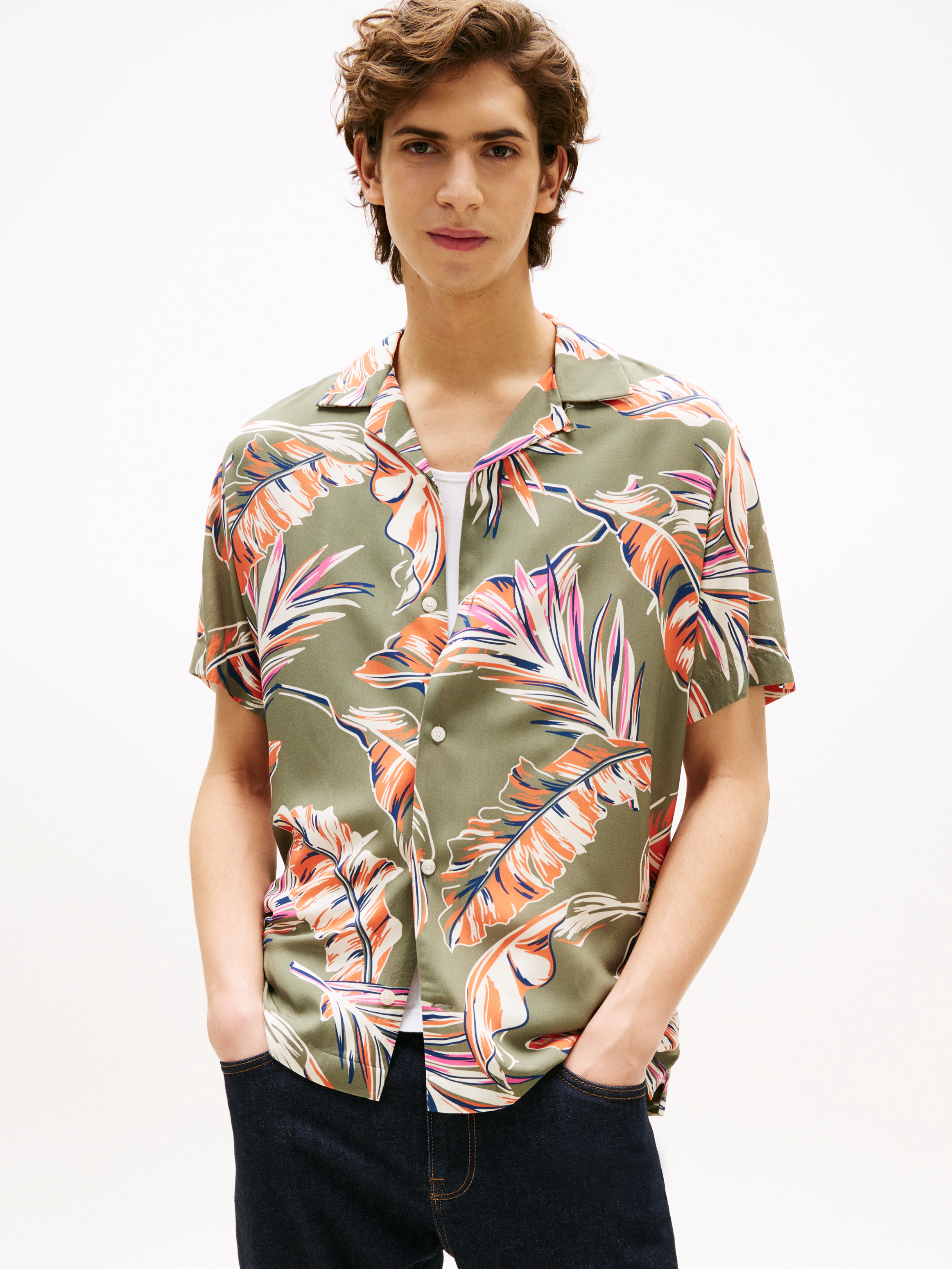 Tommy Hilfiger Kurzarmhemd "LIGHTWEIGHT LEAF AOP SS SHIRT", modischer Blätt günstig online kaufen
