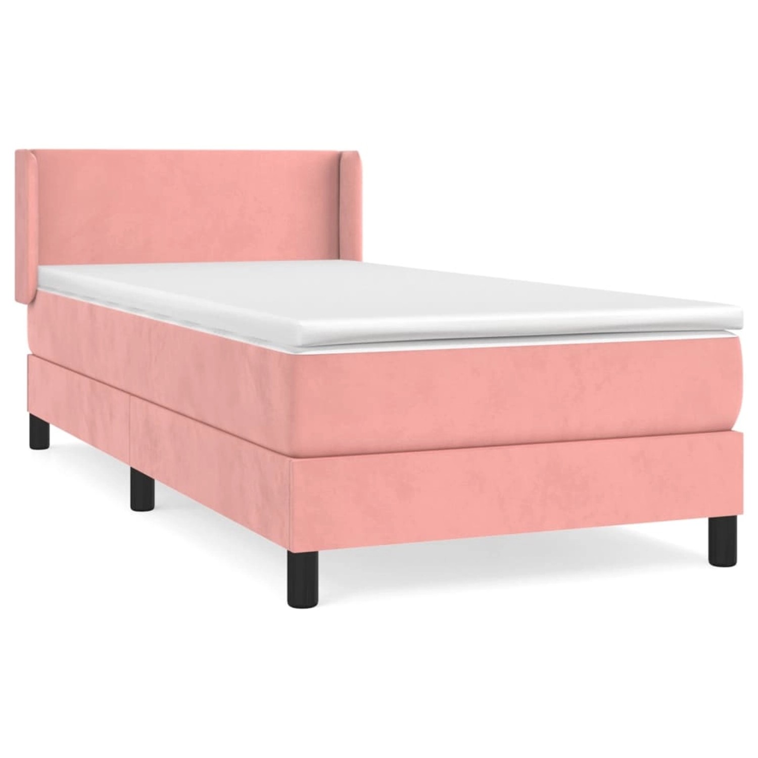 Vidaxl Boxspringbett Mit Matratze Rosa 100x200 Cm Samt günstig online kaufen