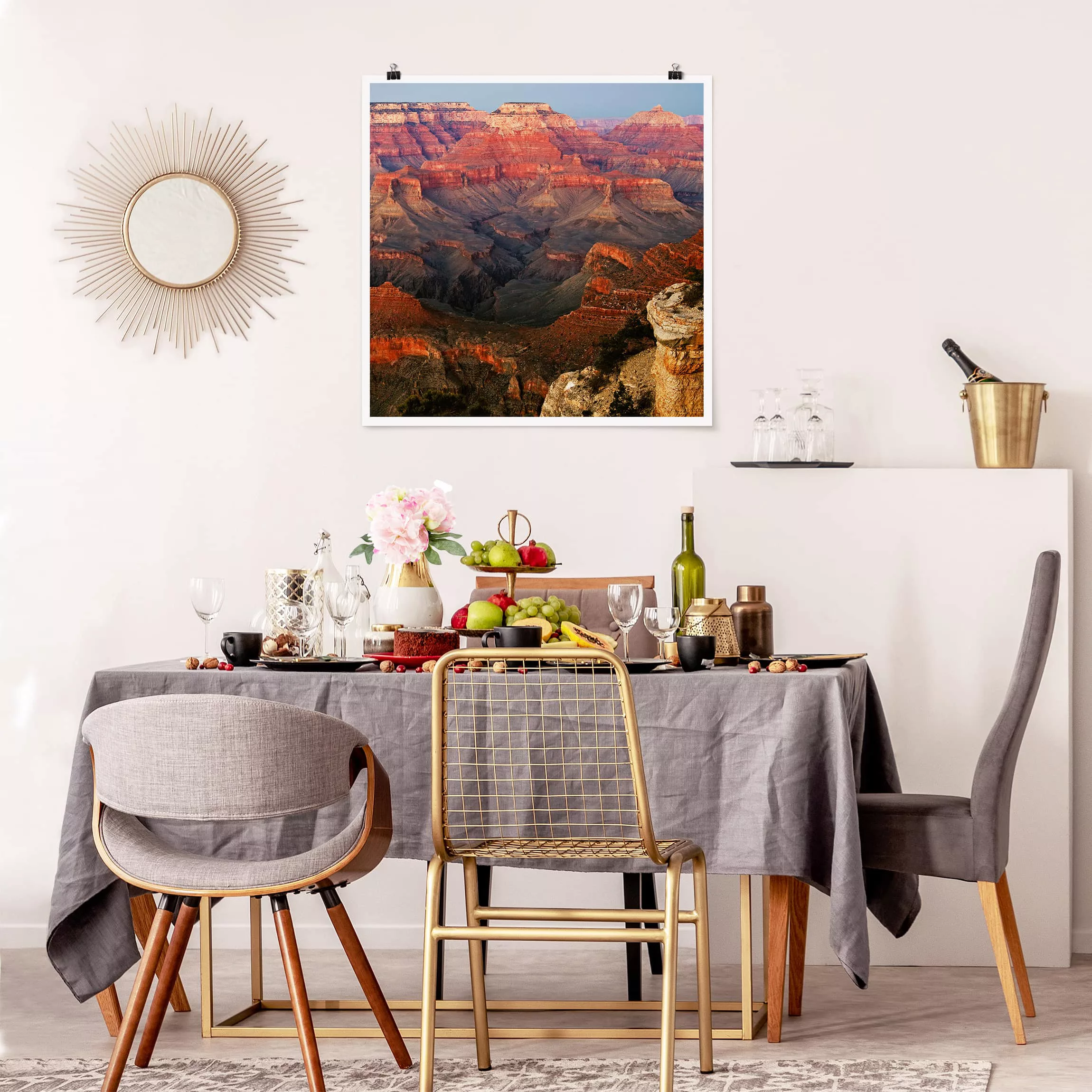 Poster Natur & Landschaft - Quadrat Grand Canyon nach dem Sonnenuntergang günstig online kaufen