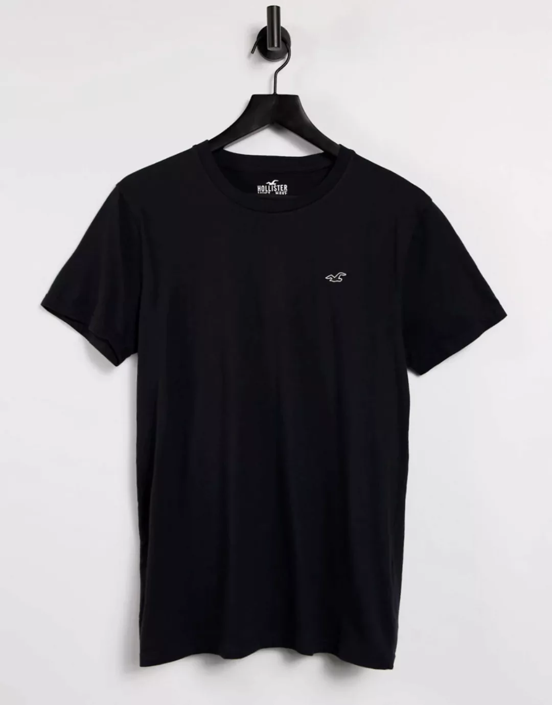 Hollister – Schwarzes T-Shirt mit Logo günstig online kaufen