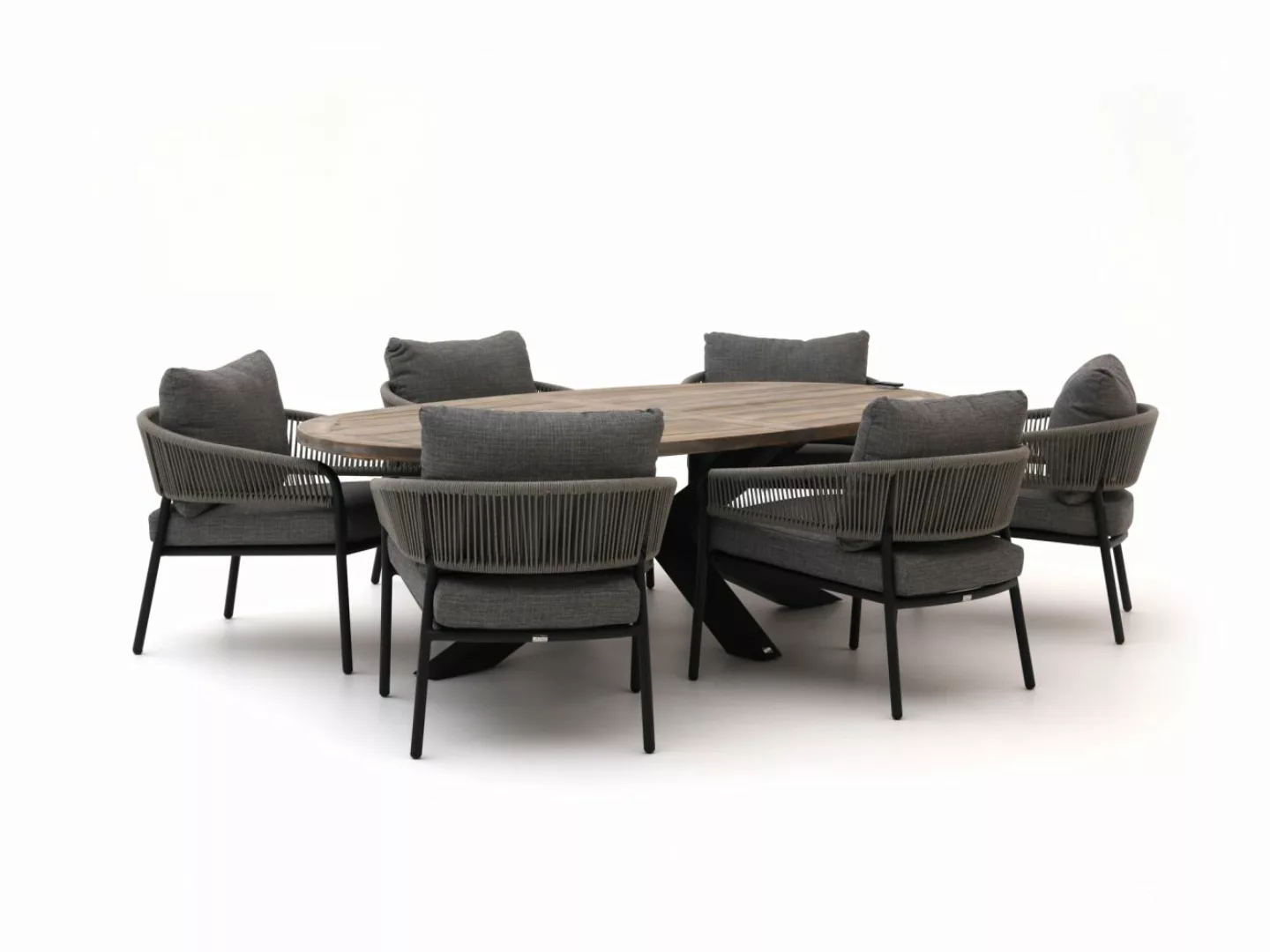 Bellagio Nova Siri /ROUGH-Y Ellips 240cm Low Dining Gartenmöbel-Set 7-teili günstig online kaufen