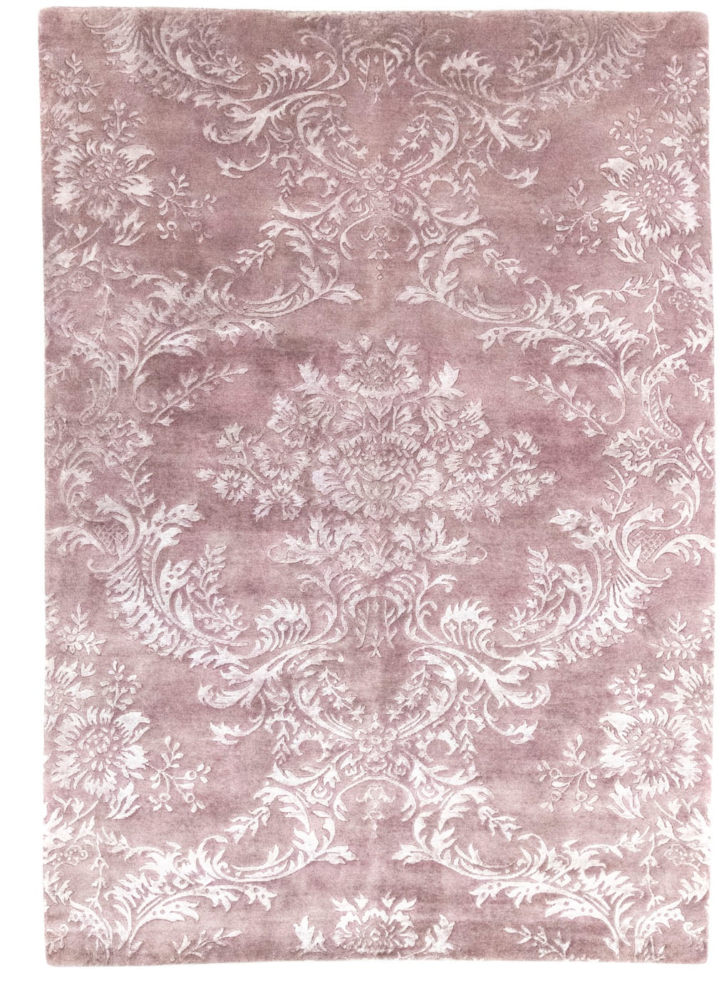 morgenland Wollteppich »Designer Teppich handgeknüpft rosa«, rechteckig, ha günstig online kaufen