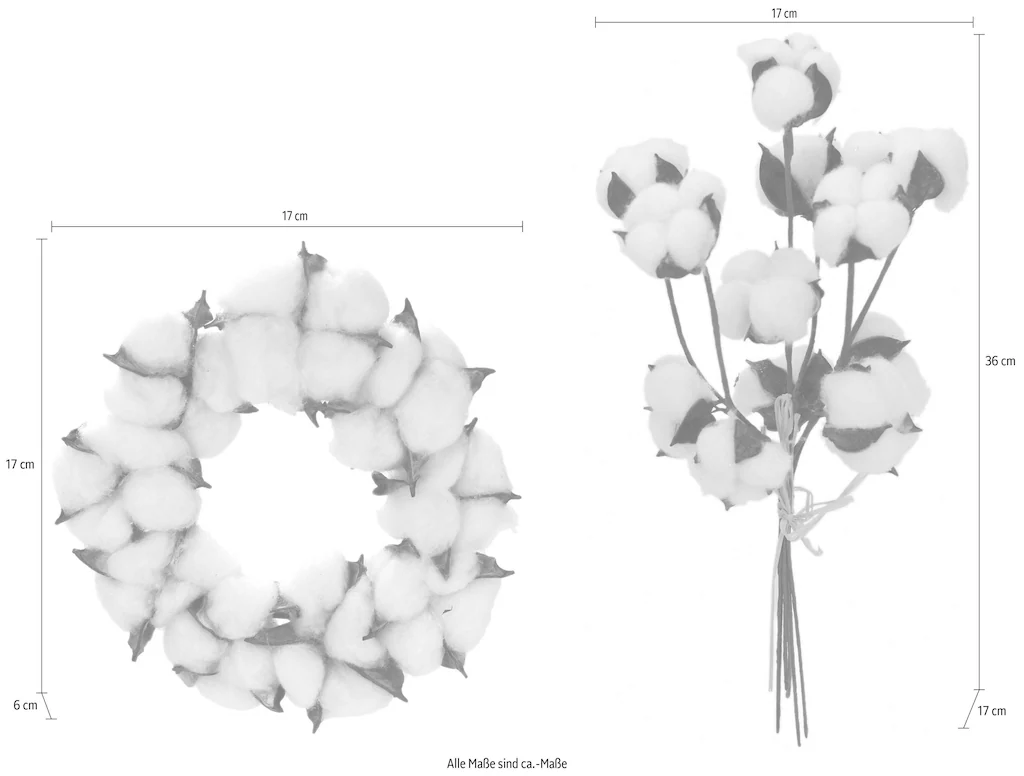 I.GE.A. Kunstkranz "Kranz/Bund", Baumwolle günstig online kaufen