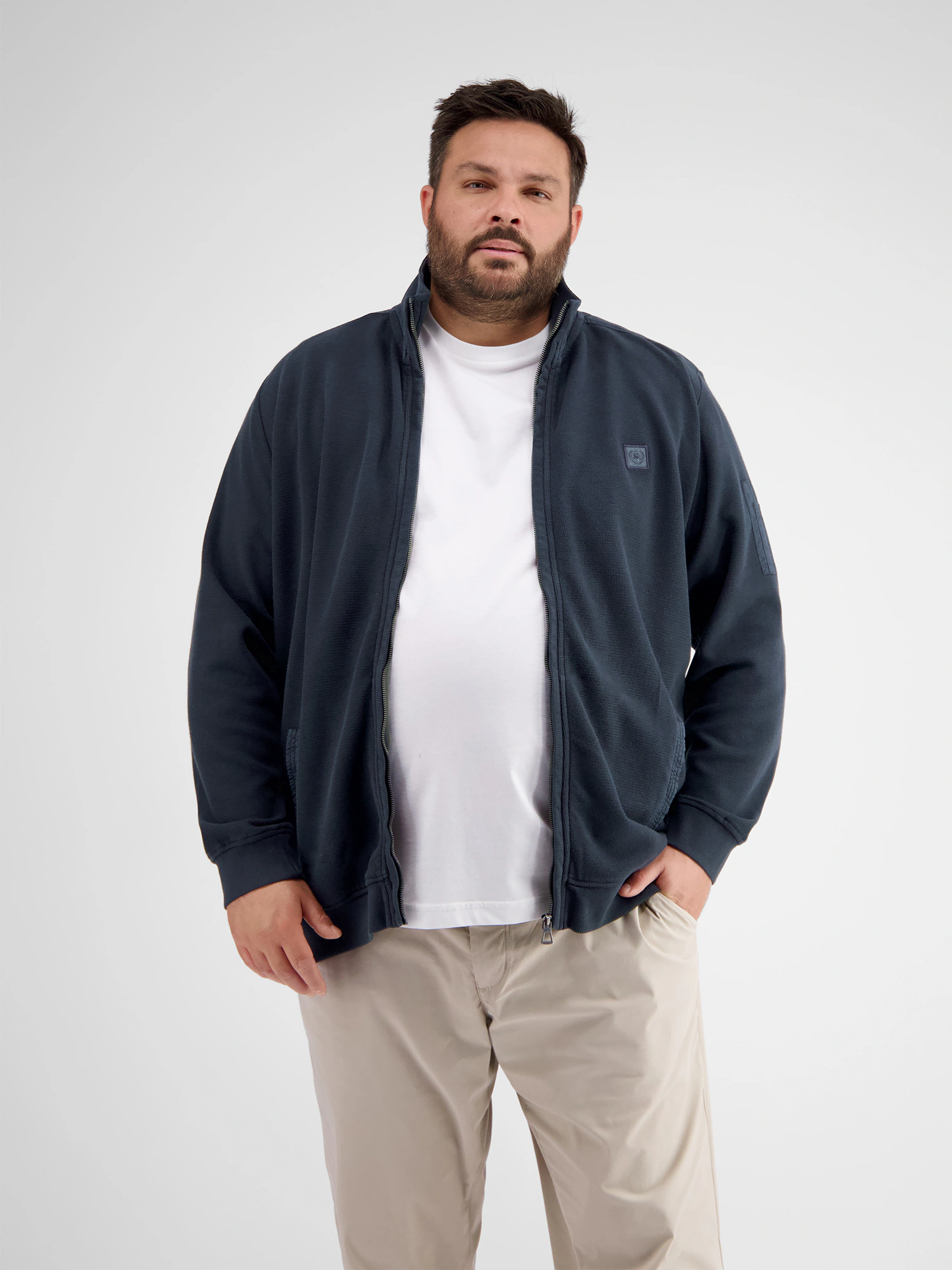 LERROS Sweatjacke "LERROS Sweatjacke mit Stehkragen" günstig online kaufen