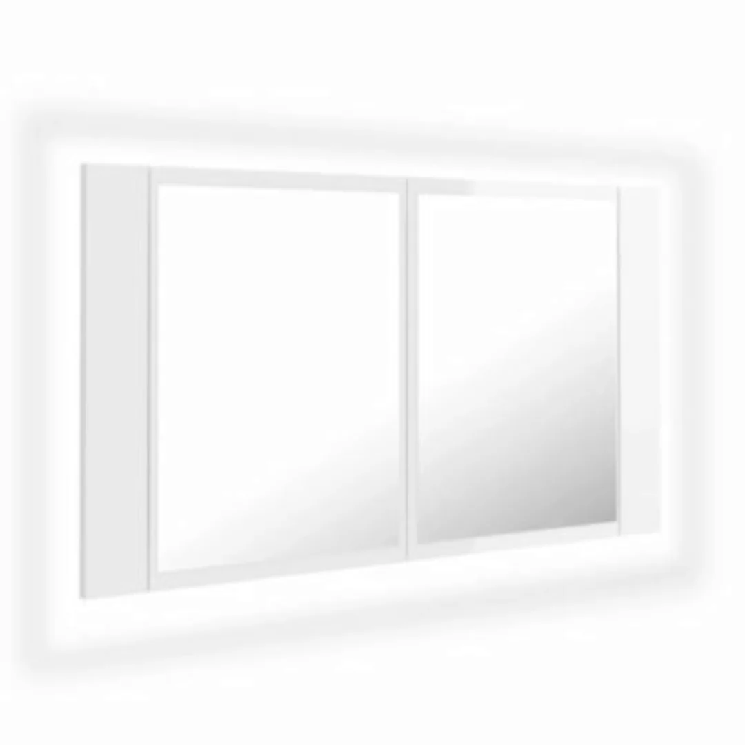 Led-bad-spiegelschrank Hochglanz-weiß 80x12x45 Cm günstig online kaufen