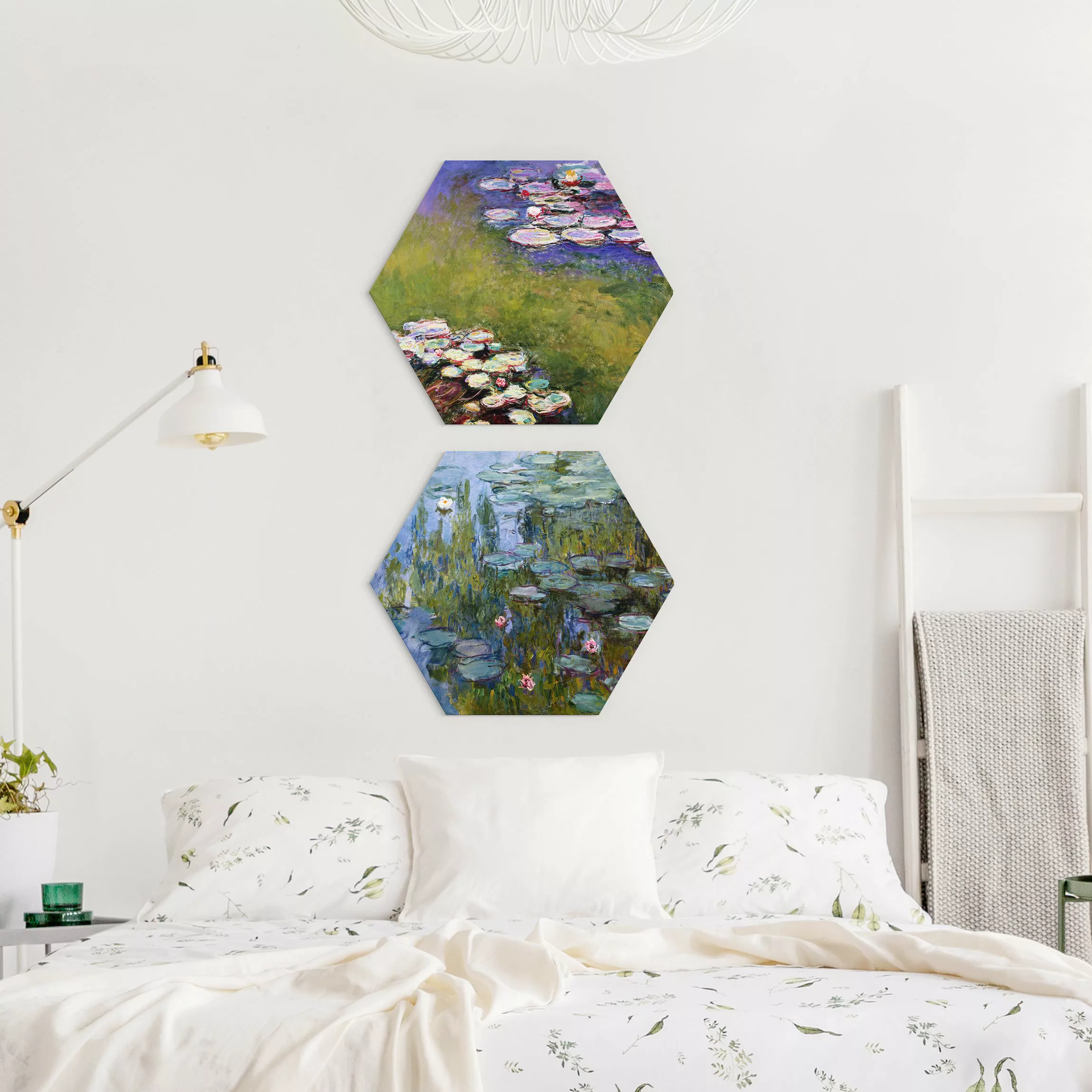 2-teiliges Hexagon-Alu-Dibond Bild Claude Monet - Seerosen Set günstig online kaufen