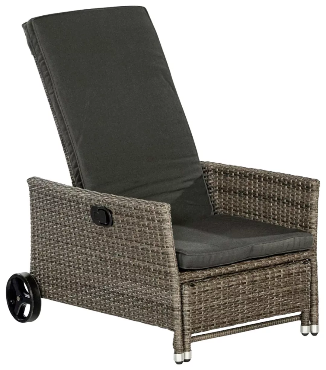 MERXX Gartensessel "Komfort Deckchair", (4-tlg.), Stahl/Kunststoff, inkl. A günstig online kaufen