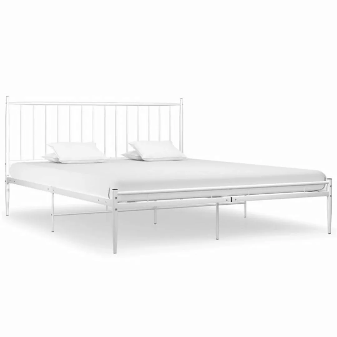 furnicato Bett Weiß Metall 140x200 cm günstig online kaufen