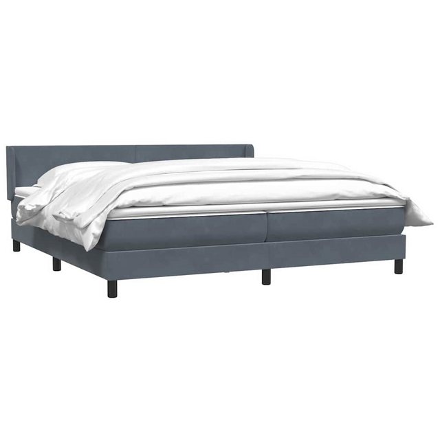 vidaXL Bett Boxspringbett mit Matratze Dunkelgrau 180x220 cm Samt günstig online kaufen