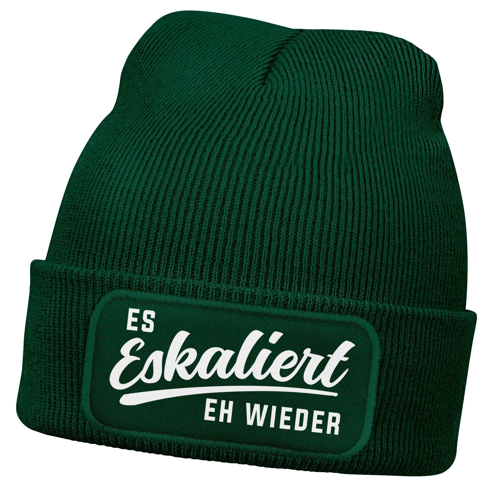 MoonWorks Strickmütze Herren Beanie mit Patch günstig online kaufen