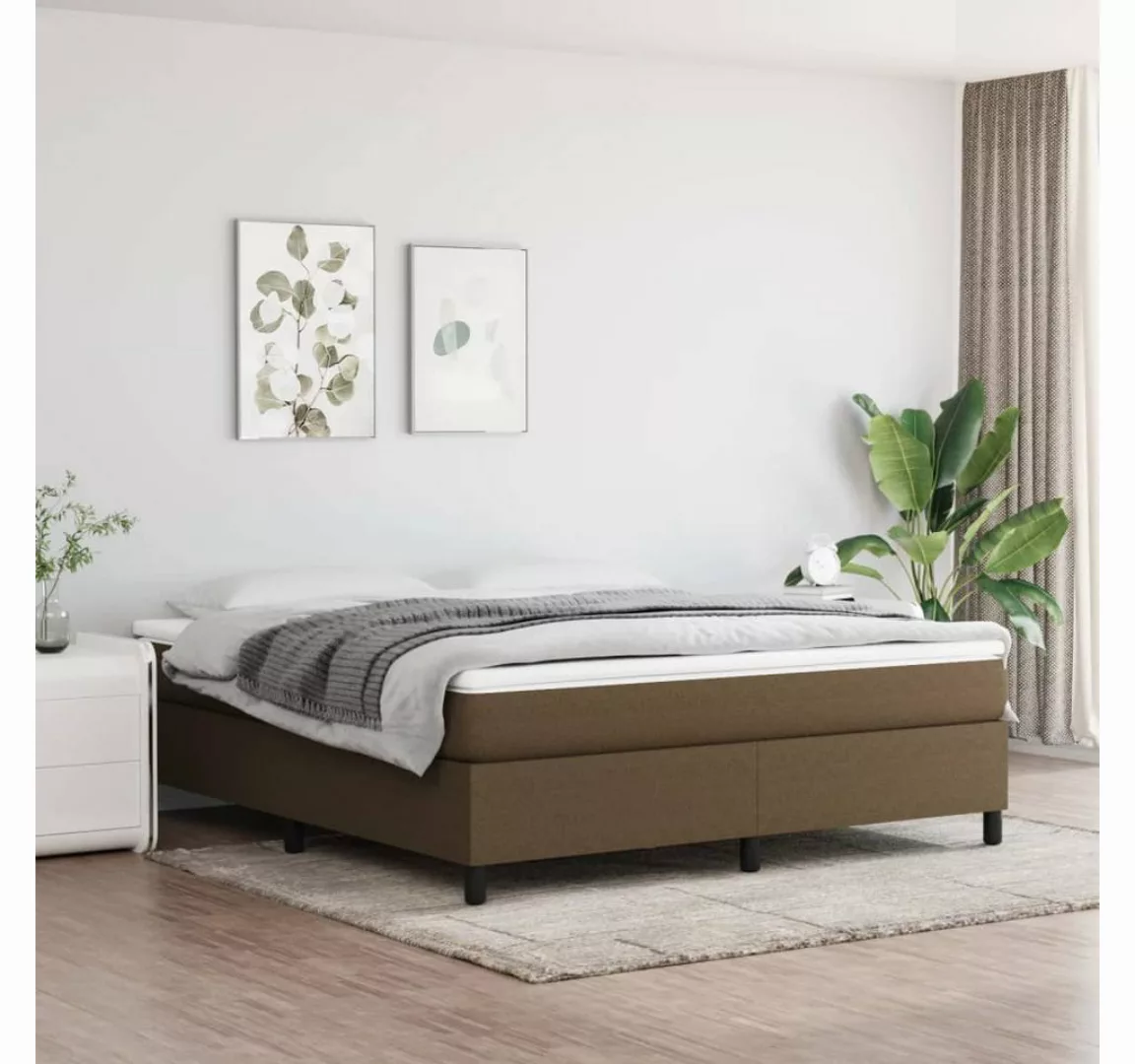 furnicato Bett Boxspringbett Dunkelbraun 160x200 cm Stoff günstig online kaufen