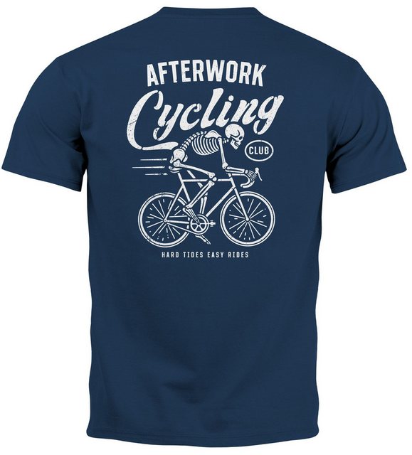 Neverless Print-Shirt Herren T-Shirt Backprint Fahrrad Bike Afterwork Cycli günstig online kaufen