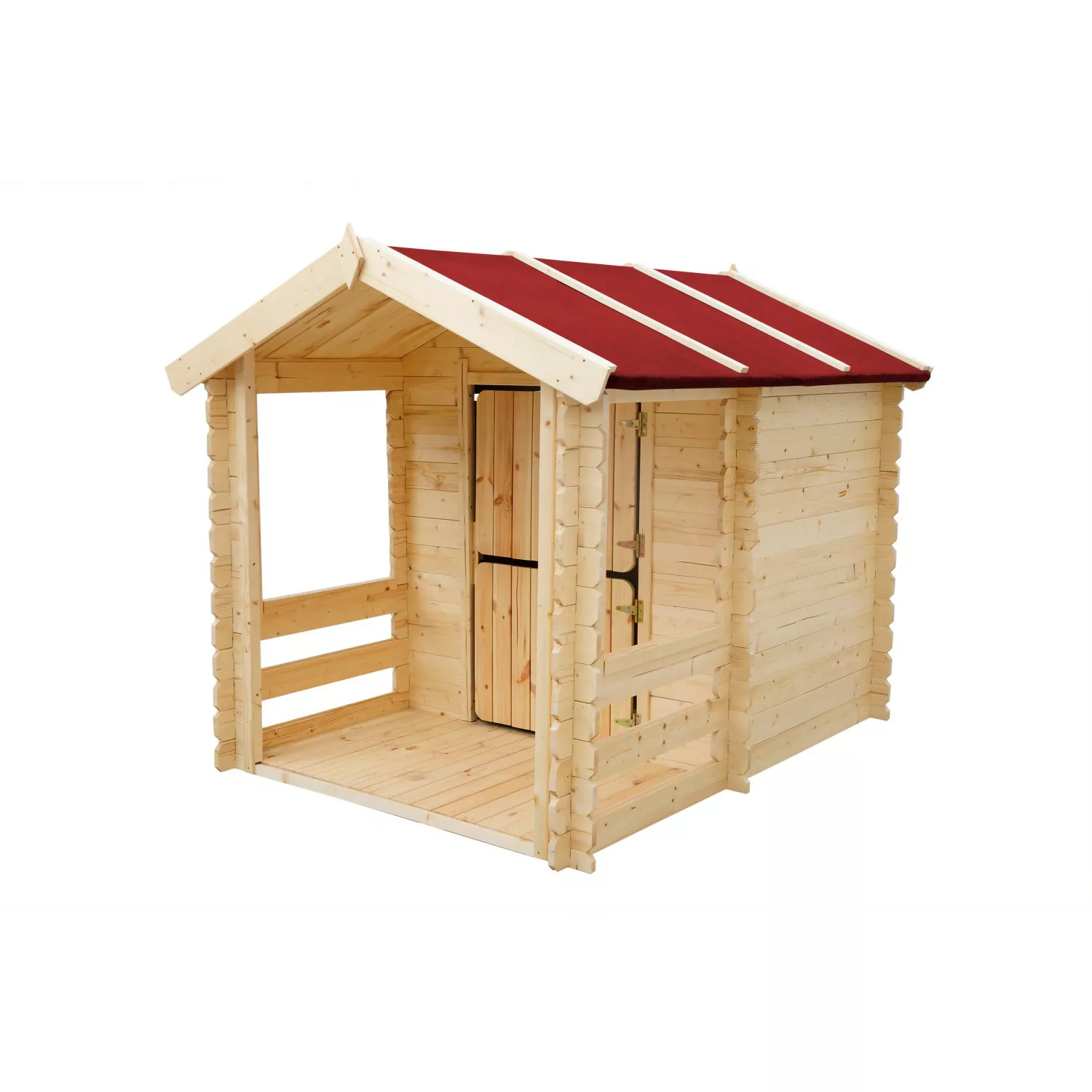 Timbela Kinderspielhaus Holz M501 1,1 m² mit Boden Tür- und Fensterläden günstig online kaufen