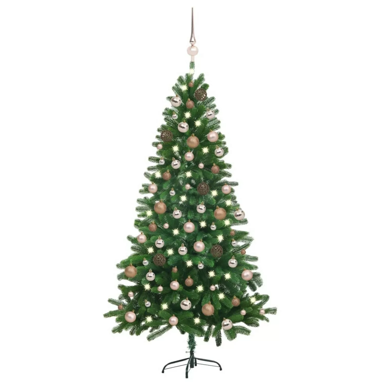 Künstlicher Weihnachtsbaum Mit Leds & Kugeln 150 Cm Grün günstig online kaufen