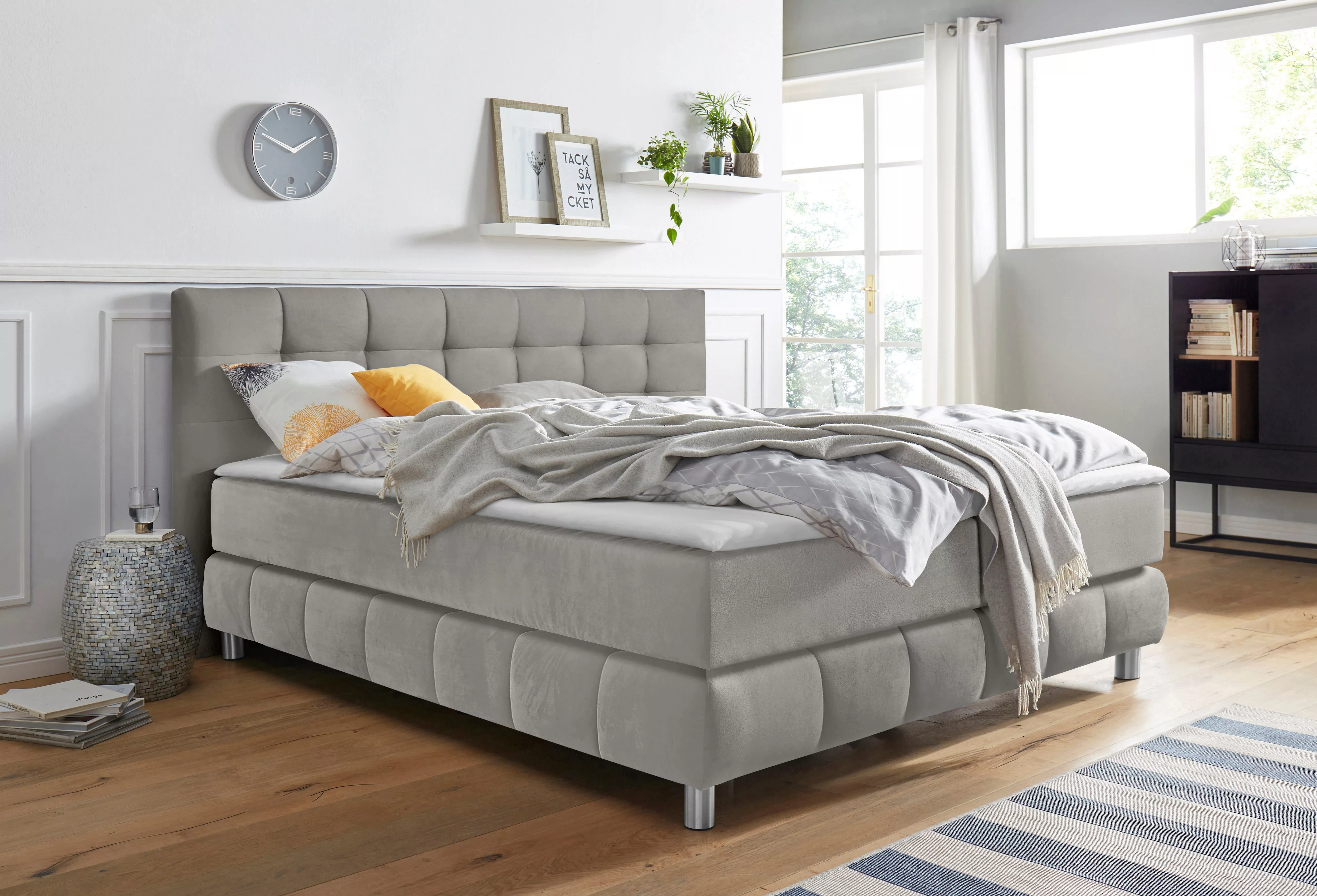 andas Boxspringbett "Salo XXL", in Samtoptik oder Struktur, 6 Breiten in Üb günstig online kaufen