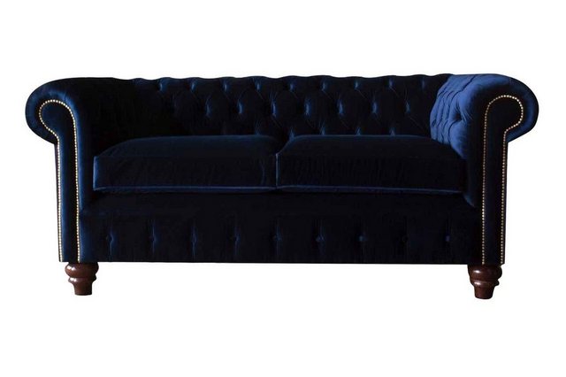 Xlmoebel Sofa Blaues Chesterfield englischer klassischer Stil Sofa 3-Sitzer günstig online kaufen