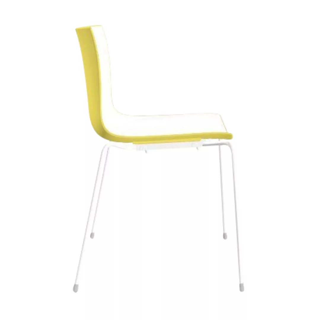 Arper - Catifa 46 0251 Stuhl zweifarbig Gestell weiß - weiß/gelb/Außenschal günstig online kaufen
