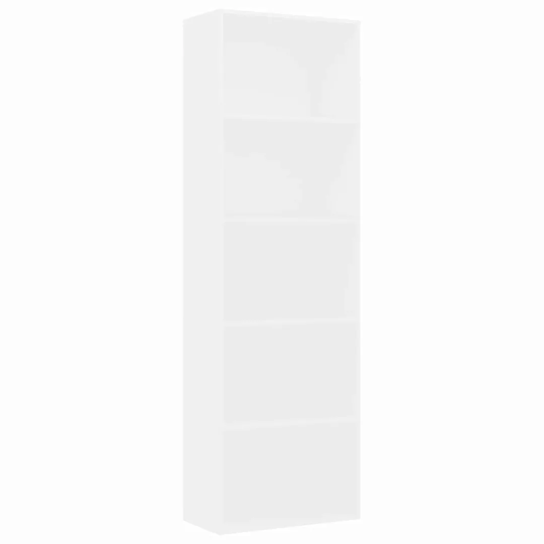 Bücherregal 5 Fächer Weiß 60 X 30 X 189 Cm Spanplatte günstig online kaufen