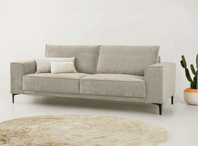 Places of Style 3-Sitzer »3er Sofa Oland, Struktur, Flachgewebe, Luxus-Micr günstig online kaufen