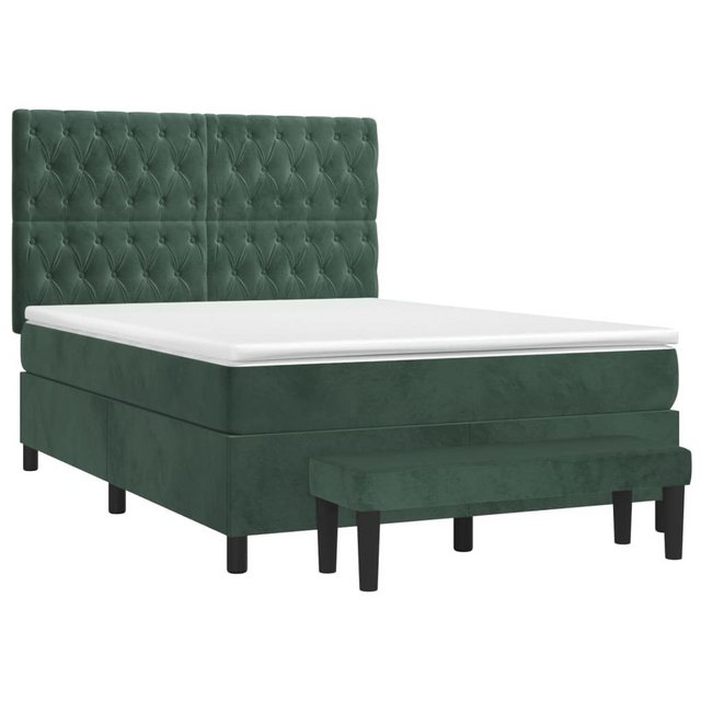 vidaXL Boxspringbett Boxspringbett mit Matratze und Fusshocker Samt (140 x günstig online kaufen