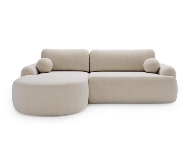 Compleo Ecksofa boucle mit breiter Ottomane OLIO, rundes Design, Exklusiv d günstig online kaufen