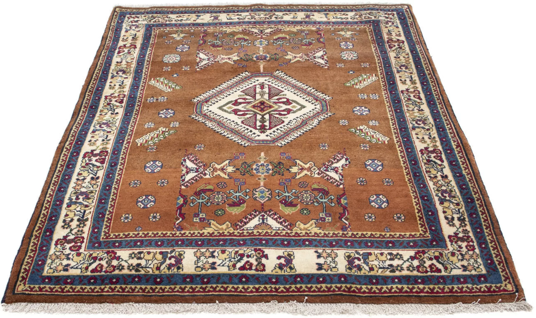 morgenland Wollteppich »Shiraz Medaillon Marrone 158 x 120 cm«, rechteckig, günstig online kaufen