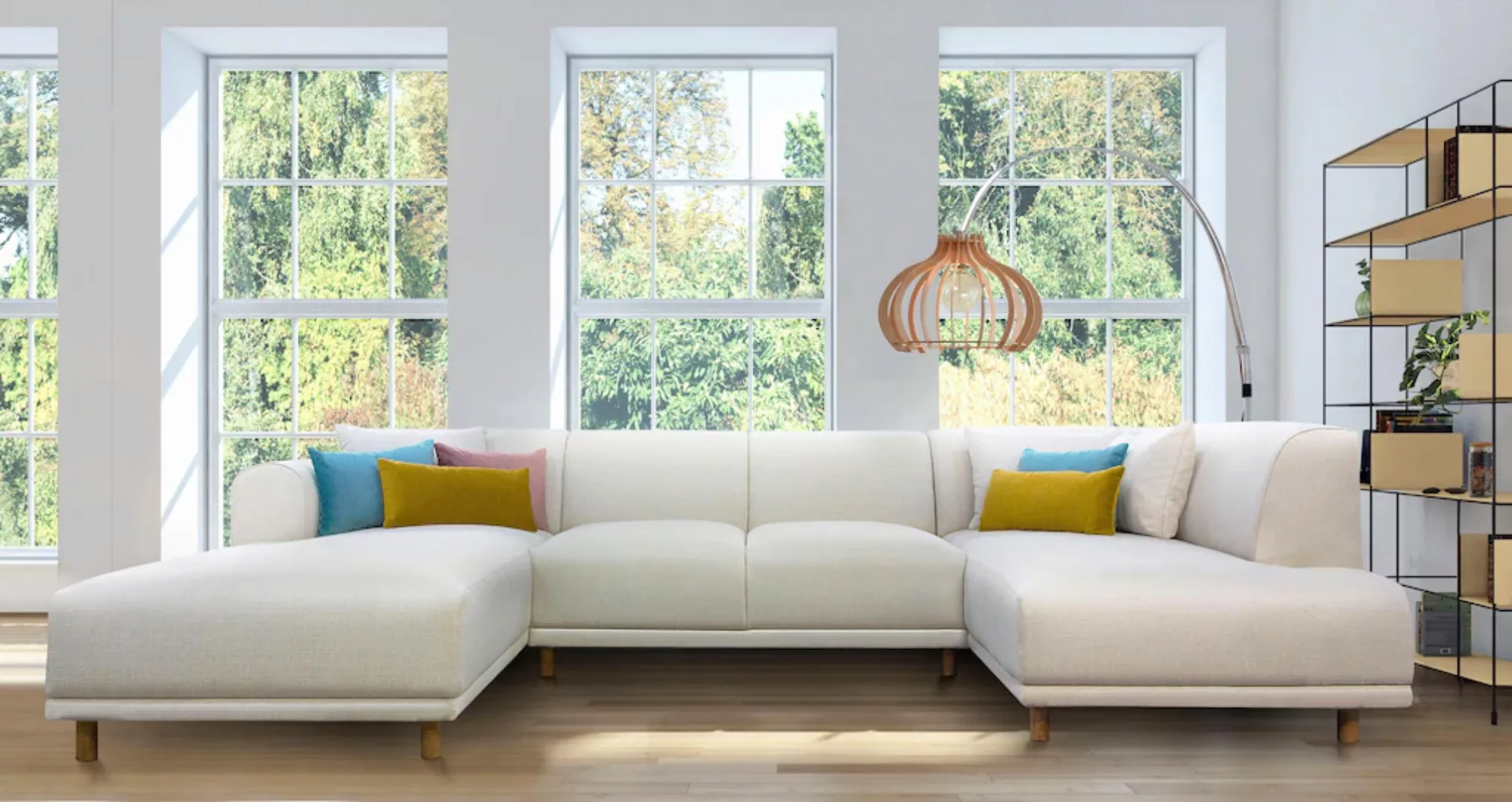andas Wohnlandschaft »Maroon U-Form«, in skandinavischem Design, mit losen günstig online kaufen