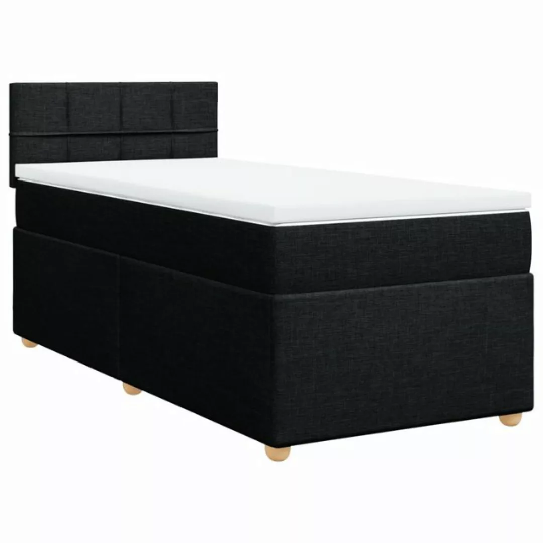 vidaXL Bett Boxspringbett mit Matratze Schwarz Stoff günstig online kaufen