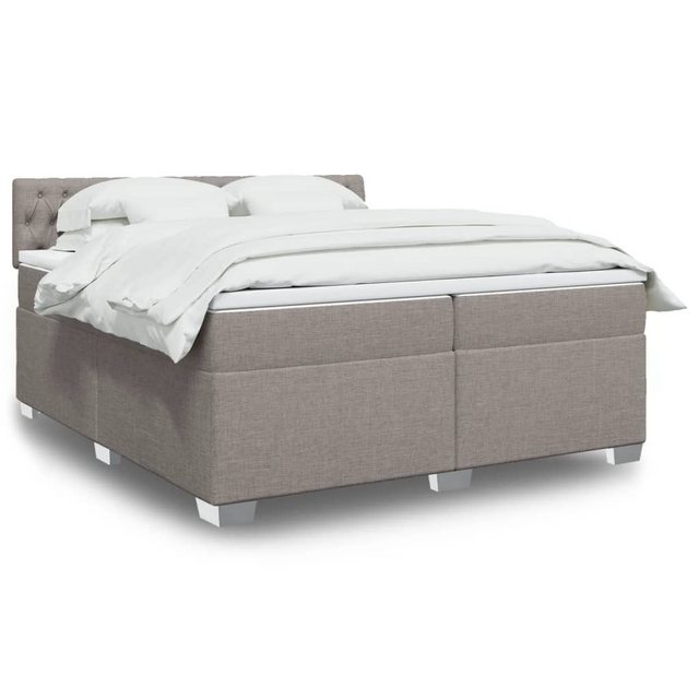 vidaXL Boxspringbett, Boxspringbett mit Matratze Taupe 200x200 cm Stoff günstig online kaufen