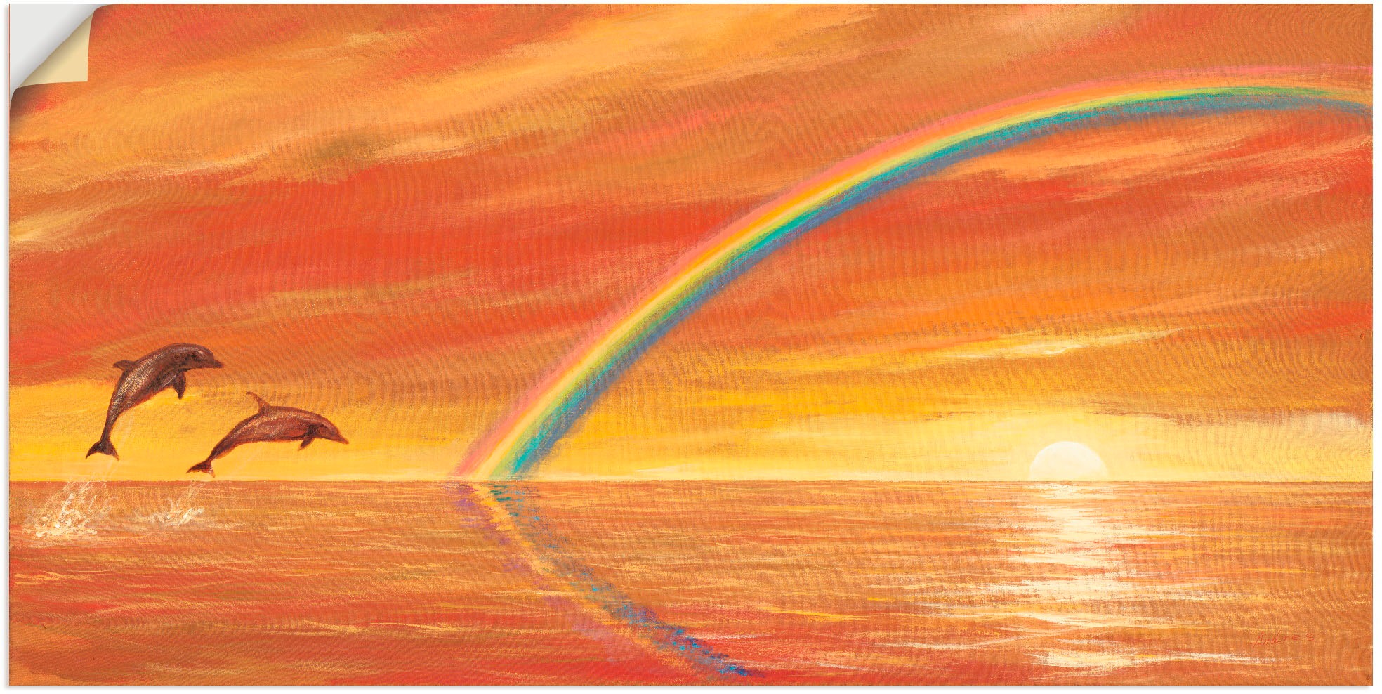 Artland Wandbild "Regenbogen über dem Meer", Wassertiere, (1 St.), als Alub günstig online kaufen