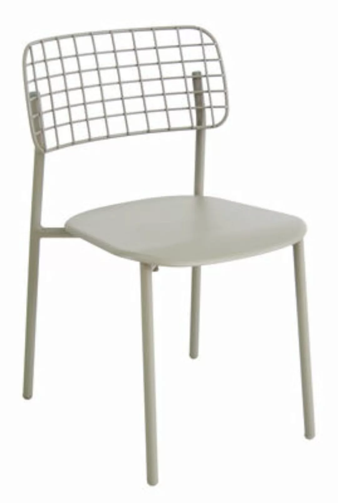 Stapelbarer Stuhl Lyze metall grün grau / Metall - Emu - Grau günstig online kaufen