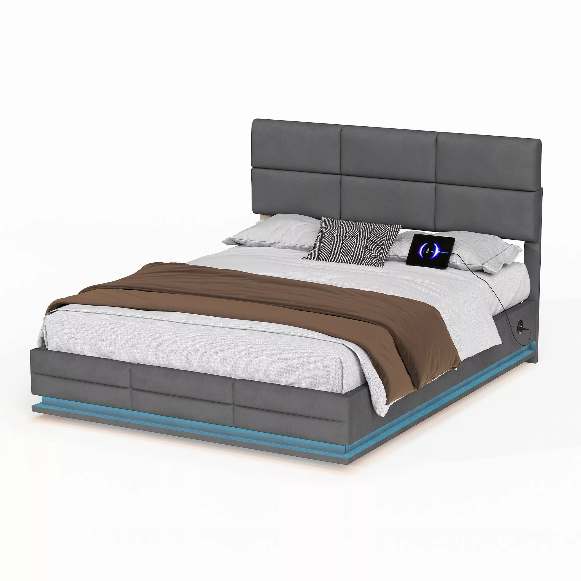 OKWISH Polsterbett Doppelbett Stauraumbett mit Lattenrost günstig online kaufen