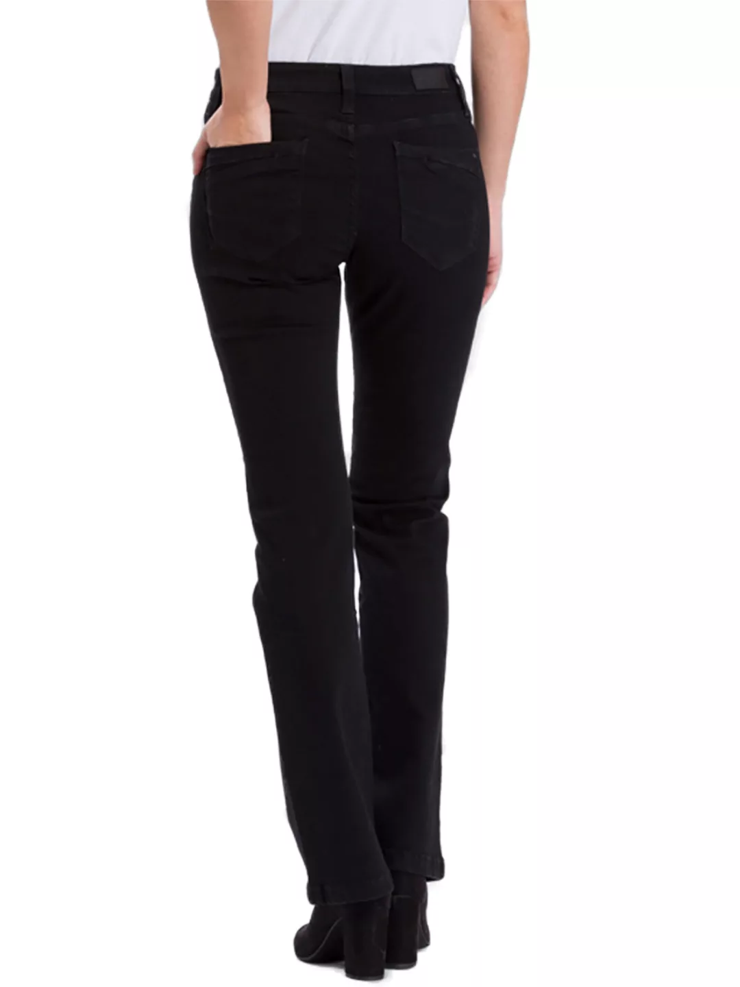 Cross Jeans Damen Jeans Lauren - Bootcut - Schwarz - Black Black günstig online kaufen