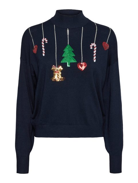 Vero Moda Weihnachtspullover VMQUEENGUARD LS HIGHNCK BLOUSE REP XMAS günstig online kaufen