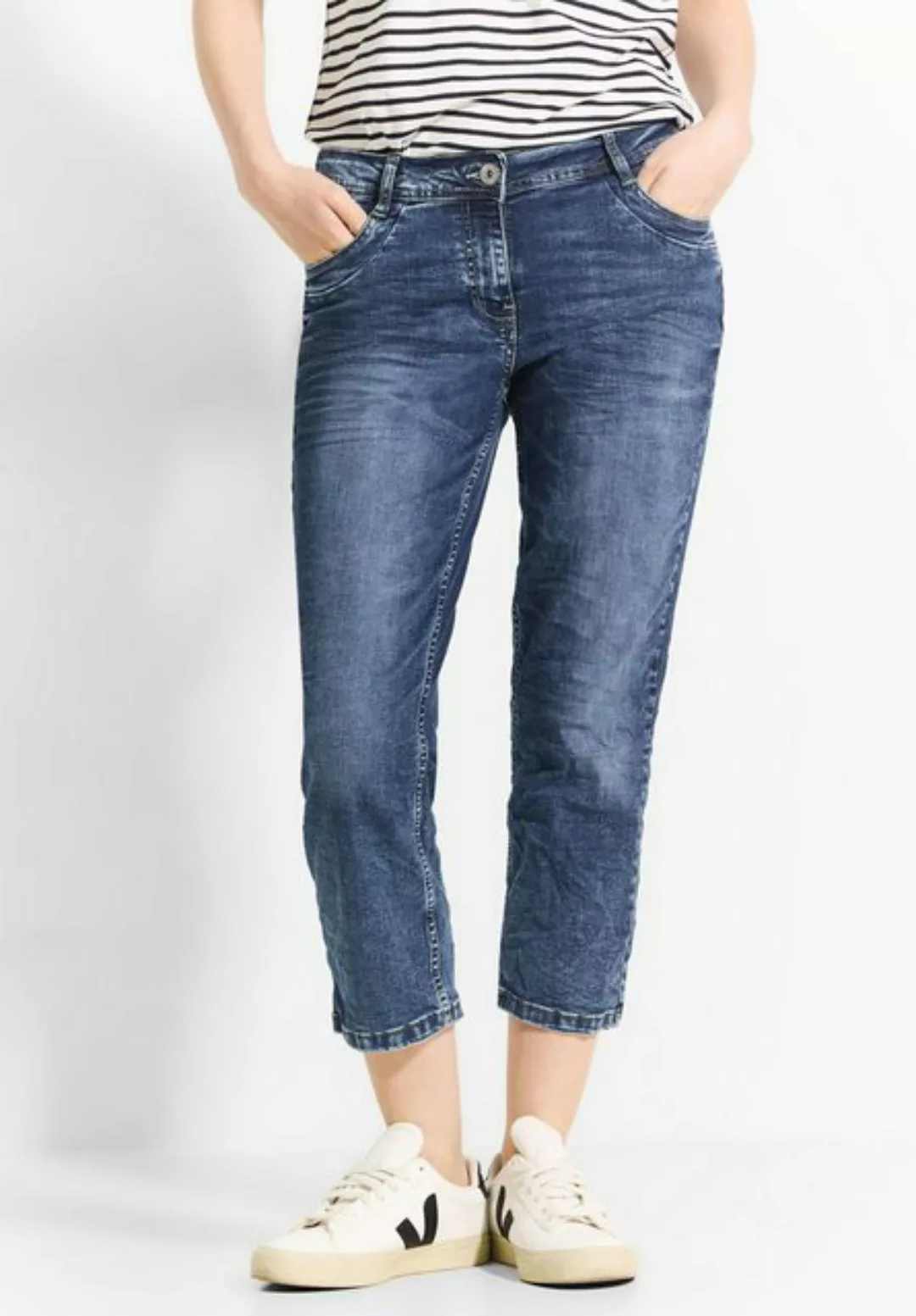 Cecil 7/8-Jeans Cecil Casual Fit Sommerjeans in Mid Blue Wash (1-tlg) Five günstig online kaufen