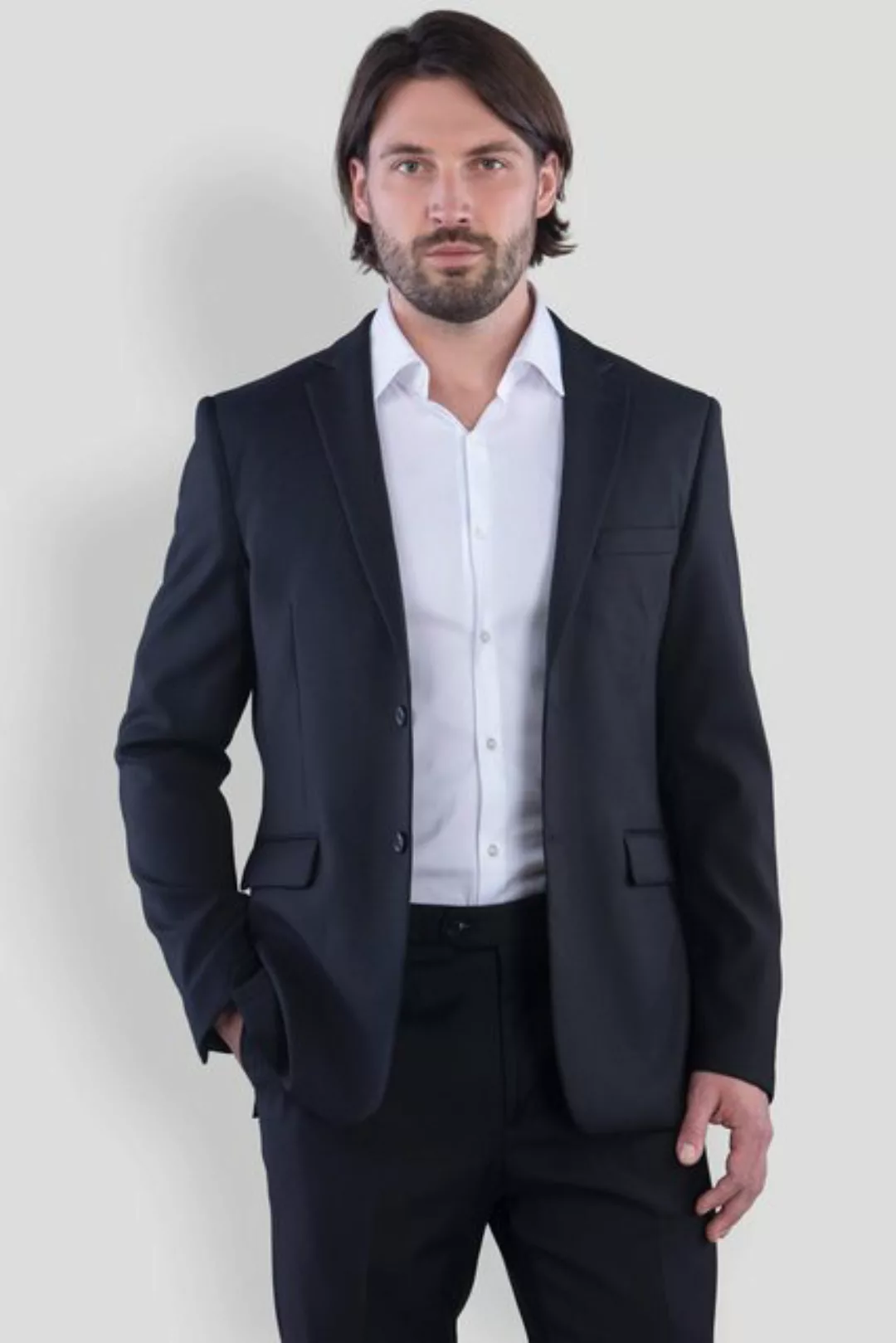 SANDER STELLAN Anzug Herren Business Anzug Slim Fit mit Kleidersack (Anzug günstig online kaufen