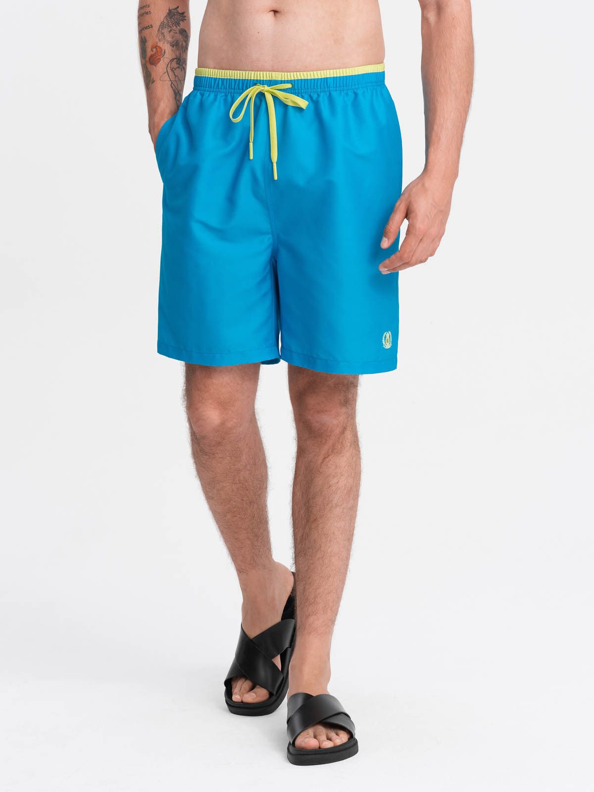 OMBRE Badehose Herren-Badeshorts mit zweifarbigem Bündchen günstig online kaufen