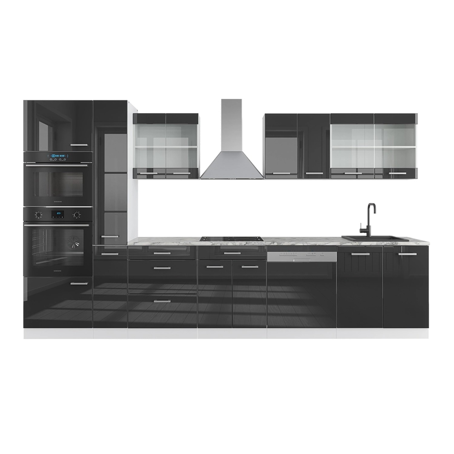 Vicco Eckunterschrank Fame-Line, Dunkelblau Hochglanz/Weiß, 80.5 günstig online kaufen