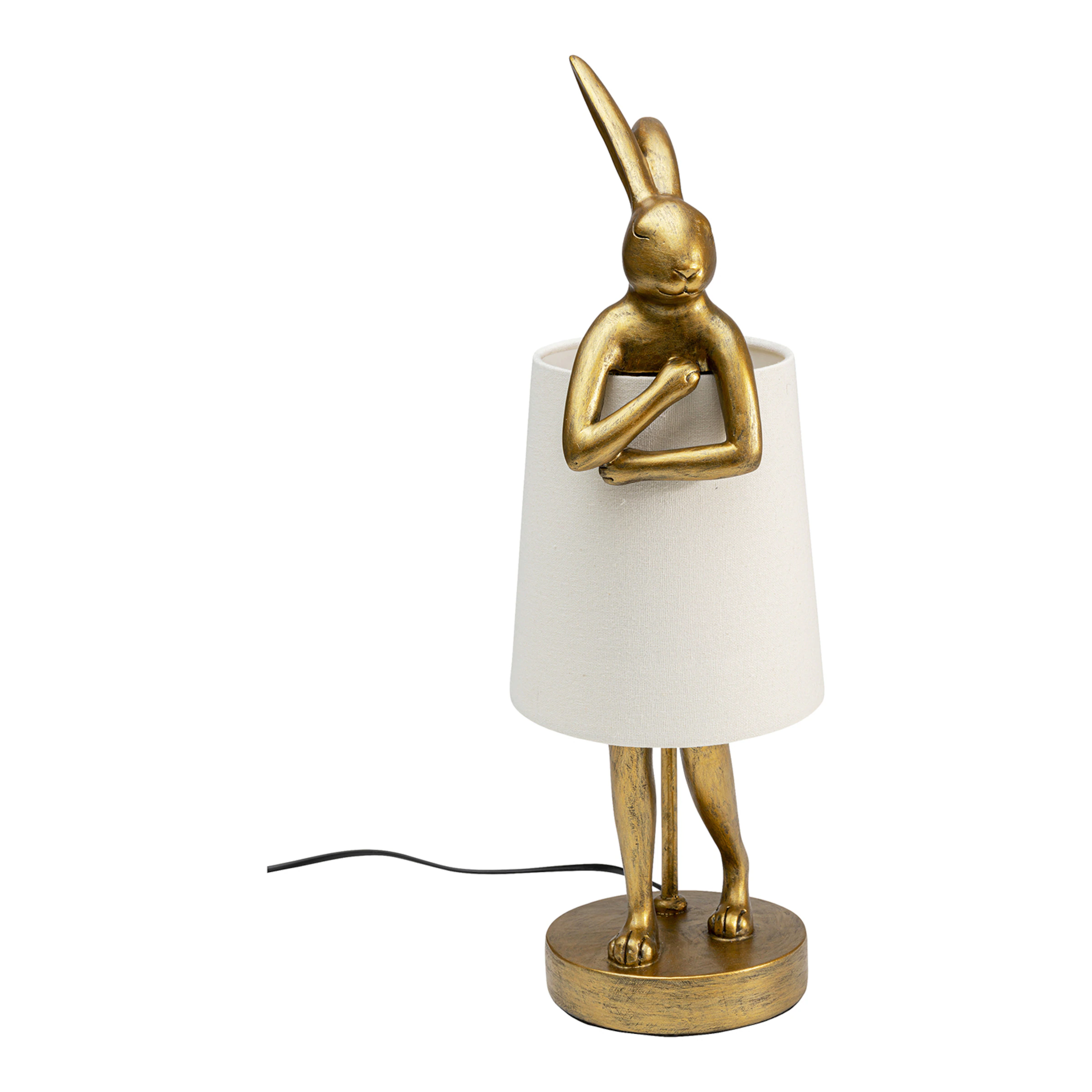 KARE Tischleuchte Animal Rabbit, gold/weiß, Höhe 50 cm günstig online kaufen