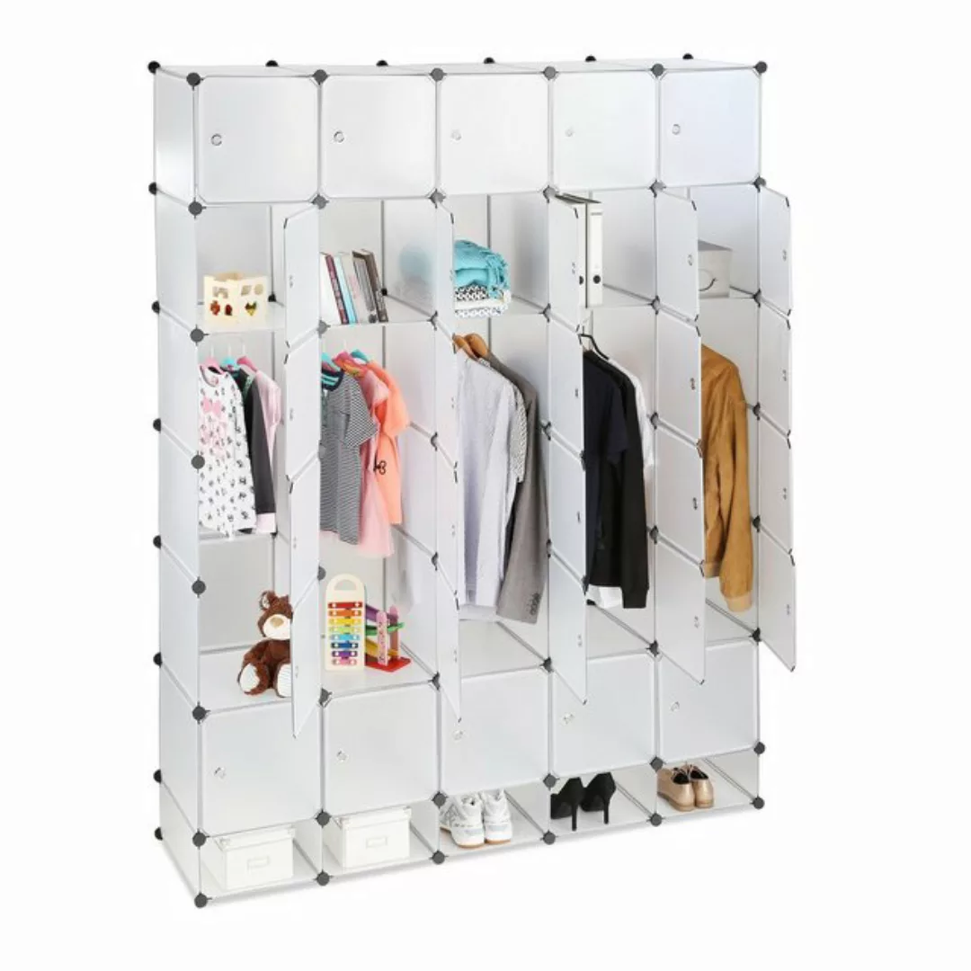 relaxdays Kleiderschrank XXL Kleiderschrank Stecksystem Transparent günstig online kaufen