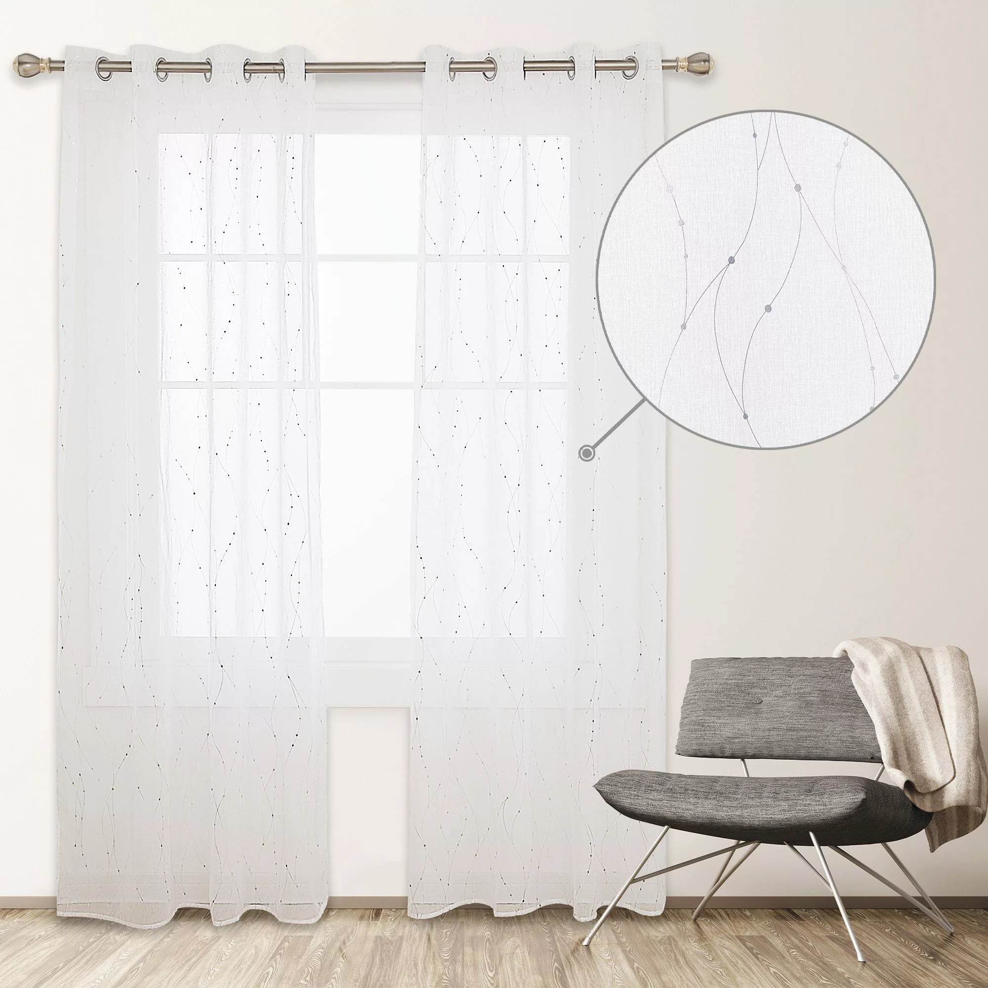 Deconovo Vorhang Voile Gardinen Ösenschal Transparent günstig online kaufen