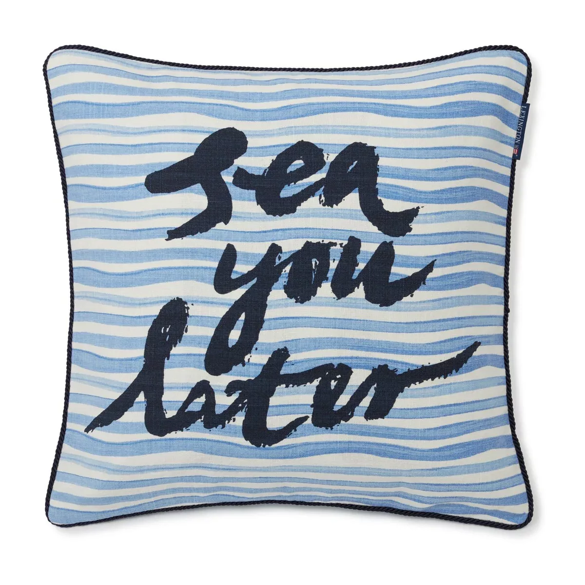 Sea You Later Cotton Canvas Kissenbezug 50 x 50cm White-blue günstig online kaufen