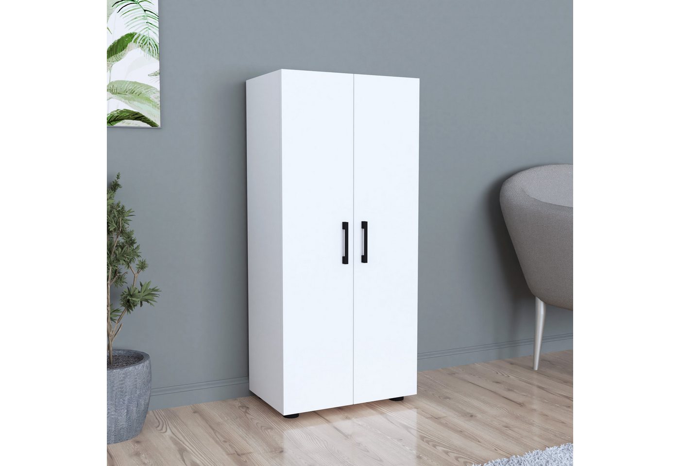 gowoll Mehrzweckschrank mit 2 Türen 3 Weiß Einlegeboden 108x49x32 cm Holz K günstig online kaufen