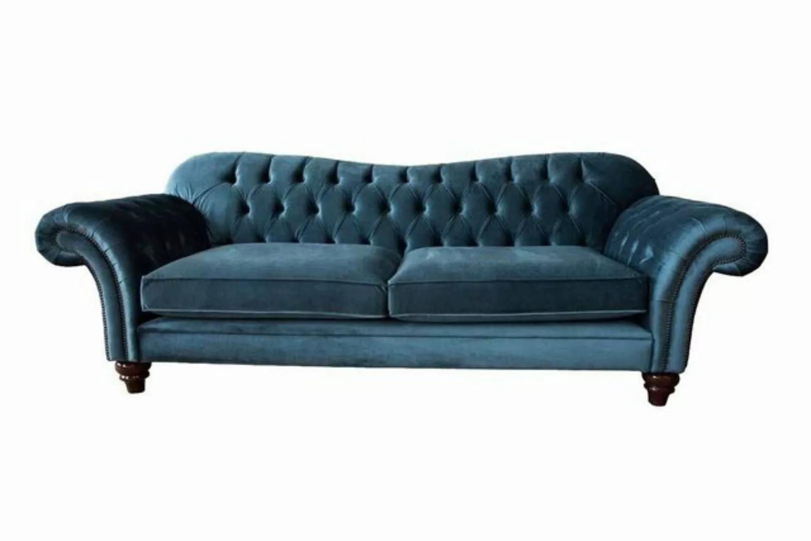 JVmoebel Sofa Blaues Sofa Luxus Textil Chesterfield Couch Sofas Blau Polste günstig online kaufen